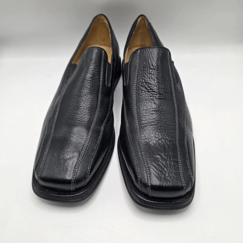 Sandro Moscoloni Loafers Comfort Gel Black Leather Slip On Dress Shoes Mens 13D
